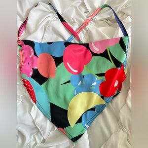 NWOT Current Mood Colorful Fruit Design Crop Top Women’s Size Small